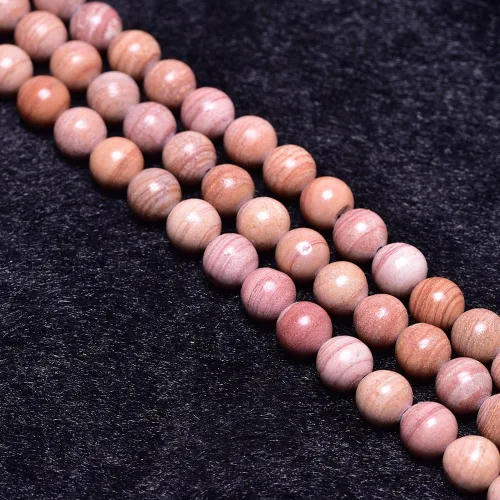 Miniatura 6 de Cuentas sueltas redondas de jaspe a rayas grises naturales de 0.394 pulgadas para la fabricación de joyas Nacklace (38-40 unidades)