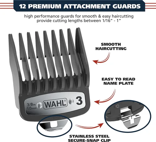 Miniatura 6 de Wahl USA Pro Ultra Quiet - Cortadora de pelo con cable de alto torque ultra silenciosa para funcionamiento ultra silencioso y temperaturas