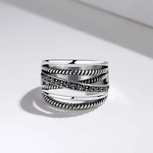 Miniatura 3 de Anillos de plata oxidados para mujer