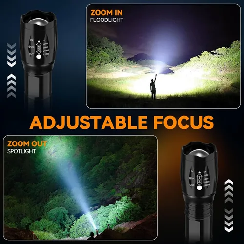 Miniatura 3 de CREE XML T6 3000 lúmenes táctico linterna LED, 5 modos, impermeable 4-Negro