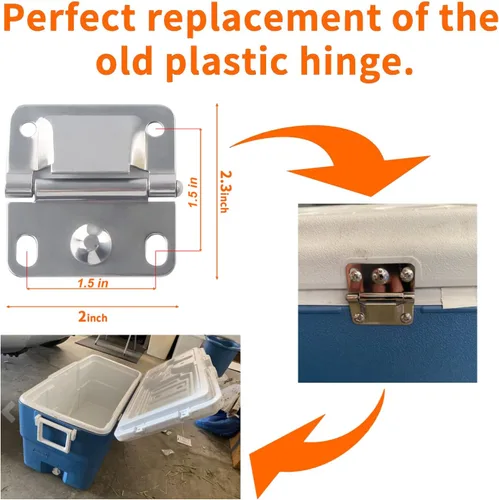 Miniatura 2 de Coleman - Bisagras de repuesto para enfriador de hieleras Coleman 5253 6262 6270 5250 5286b para bisagras Coleman Ice Chest Coolers - 2
