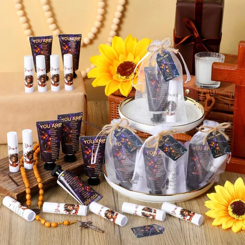 Miniatura 2 de 24 juegos de regalos de graduación cristiana, crema de manos y bálsamo labial a granel, regalos de agradecimiento para profesores, versículo