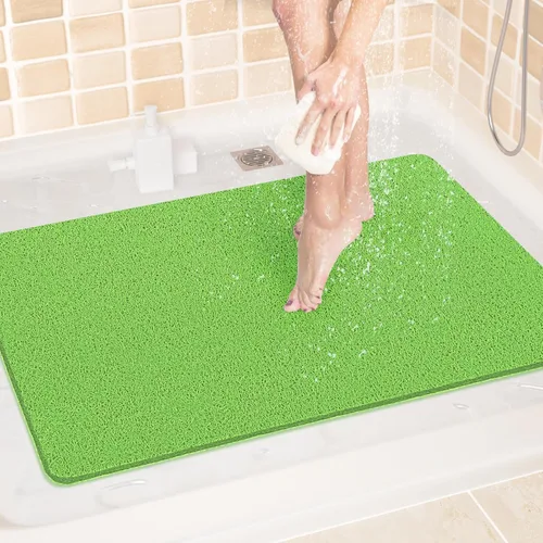 Miniatura 72 de LuxStep - Tapete de ducha, de 24 x 36 pulgadas, tapete de baño antideslizante con drenaje, tapete de baño de cloruro de polivinilo, de secado Gris