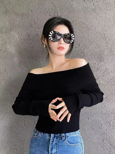 Miniatura 5 de FEISEDY Lentes de sol ovalados inflados para mujeres y hombres, a la moda, de gran tamaño, montura gruesa, Y2K, divertidos tonos estéticos B9088