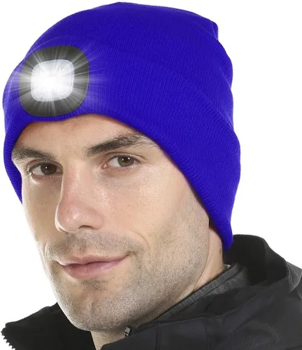 Miniatura 17 de Tutuko Gorro unisex con luz, gorro LED recargable por USB, sombrero LED con linterna, regalos para hombres, mujeres, papá