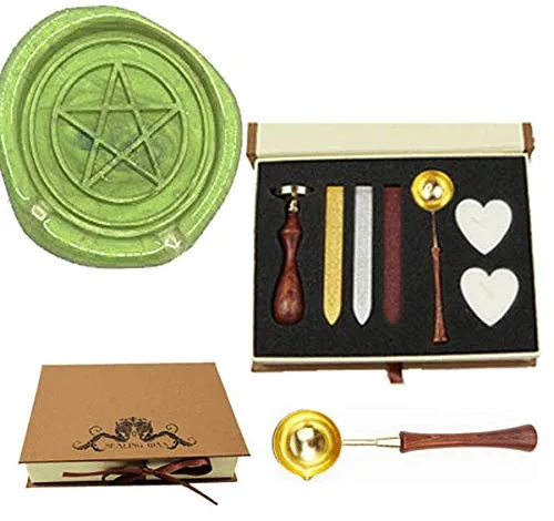 Retro Star Pentagram Símbolo puntiagudo de 5 estrellas Sello de cera cómic Sello de sello de invitación de boda Tarjeta de Navidad Envoltura de vino