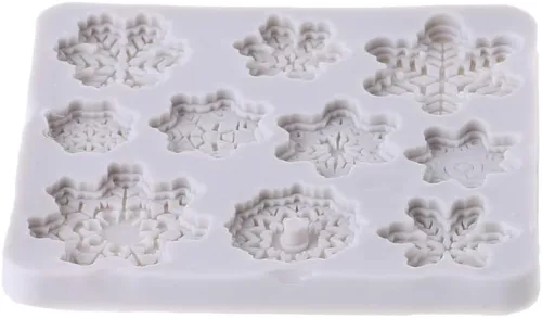 Miniatura 5 de Molde de silicona para pastel de fondant de copo de nieve de Navidad, molde de caramelo de chocolate, decoración de bricolaje, decoraciones