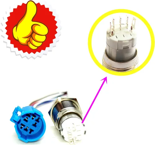 Miniatura 2 de Interruptor de botón momentáneo de bocina de coche, 12 V, 0.630 in, LED, interruptor de reinicio de encendido/apagado, interruptor de bocina