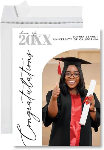 Miniatura 15 de Andaz Press Tarjeta fotográfica de graduación jumbo personalizada de 8.5 x 11 pulgadas con sobre, tarjeta de felicitación personalizada de clase