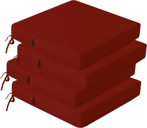 Miniatura 9 de idee-home Juego de 2 cojines para sillas de exterior, cojines de asiento impermeables para muebles de patio, almohadilla de repuesto para silla