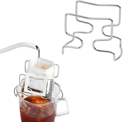 watchget Soporte de bolsa de café de goteo de oído colgante Bolsa de papel de filtro de café portátil Soporte de goteo de oreja colgante Silla de