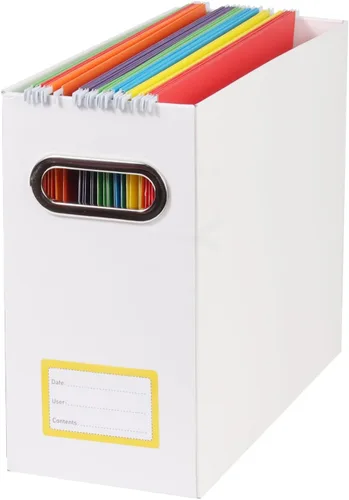 Miniatura 9 de Caja organizadora de archivos plegable con asa, 12.20 x 5.11 x 9.84 pulgadas, organizador de archivos para el hogar u oficina, pequeña caja de Negro