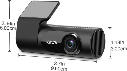 Miniatura 8 de KAWA Dash Cam 2K, cámara WiFi para tablero de automóviles 1440P con control de voz manos libres, visión nocturna, mini cámara frontal oculta