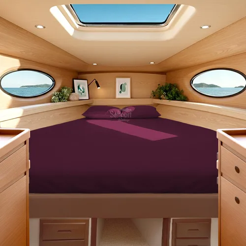 Miniatura 20 de Universal V Berth - Juego de sábanas de 4 piezas para barco, 100% algodón egipcio, la mejor ropa de cama de barco V, se adapta a colchones de hasta