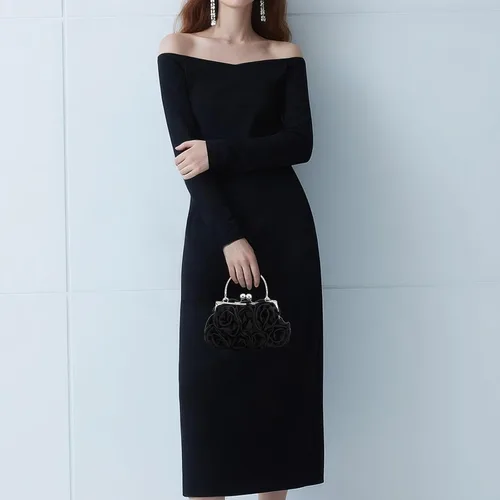 Miniatura 3 de Bolso de mano de noche para mujer, diseño floral, de satén, bolsos pequeños con correa desmontable, para bodas, fiestas, bailes de graduación