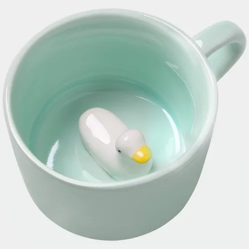 Miniatura 12 de Taza de café sorpresa 3D con diseño de animales en el interior, de 12 onzas con vaca bebé, bonita taza de cerámica hecha a mano de dibujos animados