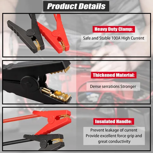Miniatura 4 de Adaptador de puente compatible con batería Milwaukee de 18 V M18, kit de arranque de puente de 11 AWG cable de 18 V, cable de arranque automático