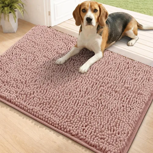 Miniatura 33 de Bcoimo Tapete súper absorbente para puerta de perro, 30 x 20 pulgadas, tapete antideslizante para patas fangosas, alfombras para mascotas para patas