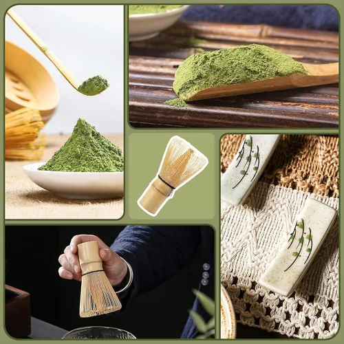 Miniatura 8 de Juego de 6 batidores de matcha, kit de herramientas de fabricación de matcha ceremonial japonés para batidor de bambú, cuchara de matcha, cuchara
