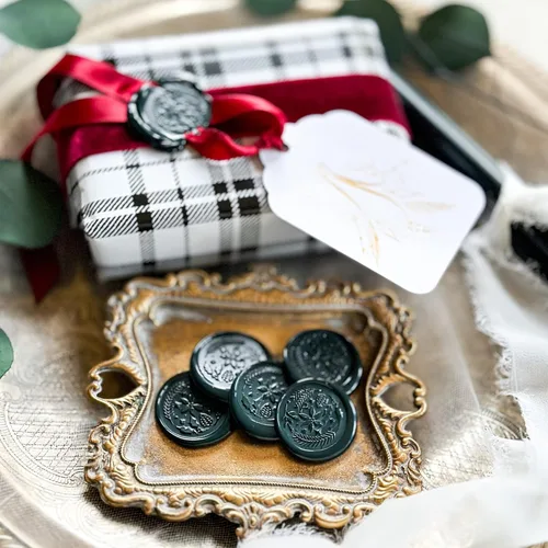 Miniatura 3 de UNIQOOO - Barras de cera verde de abeto navideño para sello de cera con pistola de pegamento - Ideal para invitaciones de boda, sobres de tarjetas