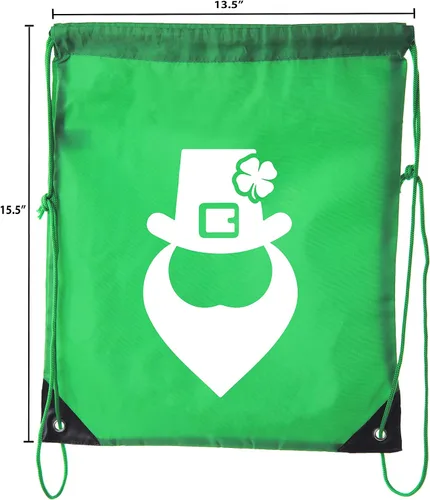Miniatura 2 de Mato & Hash Bolsas con cordón de San Patricio, mochilas reutilizables con cincha, bolsas de regalos de San Patricio