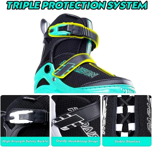 Miniatura 6 de PAPAISON Patines en línea ajustables para niños y adultos con ruedas completamente iluminadas, patines de ruedas para exteriores para niñas y niños