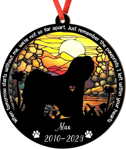 Miniatura 57 de Adorno personalizado para atrapasoles de sabueso afgano, adorno de Navidad de sabueso afgano – Regalo para perro amante, sabueso afgano