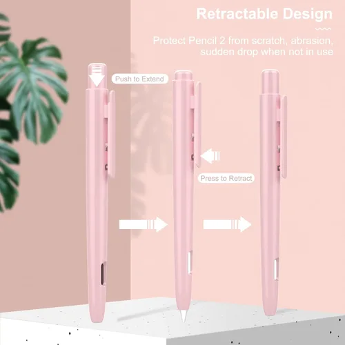 Miniatura 5 de Moko Funda protectora compatible con Apple Pencil Pro, Apple Pencil de 2ª generación, funda protectora retráctil para Apple Pencil con clip, funda