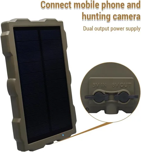 Miniatura 6 de Lixada Panel de carga solar Cámara de rastro Panel solar 1700mAh recargable para cámara de caza Carga solar al aire libre Alimentado por el sol