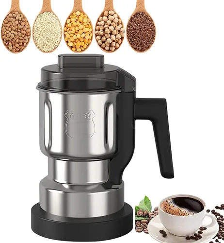 Miniatura 7 de Molinillo de especias, potente molinillo eléctrico de grano de café de 200 W con 2 cuencos de acero inoxidable extraíbles, capacidad de 3.53 oz