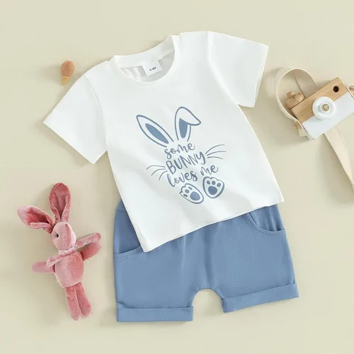 Miniatura 6 de Karesoull Conjunto de 2 piezas de ropa de Pascua para bebé, conjunto de ropa de Pascua para niños pequeños