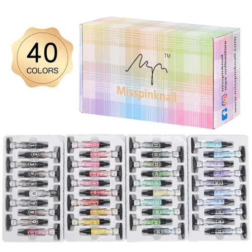 Miniatura 2 de YJMyujimi Paleta de gel gel de pintura para arte de uñas no limpie 40 colores cuadrados individuales UV LED para bricolaje salón de uñas tpo hema