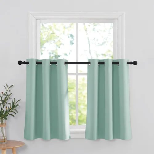 Miniatura 141 de RYB HOME Cortinas opacas de cocina de 36 pulgadas de largo, tratamiento de privacidad para ventanas pequeñas, aislamiento térmico, telón de fondo