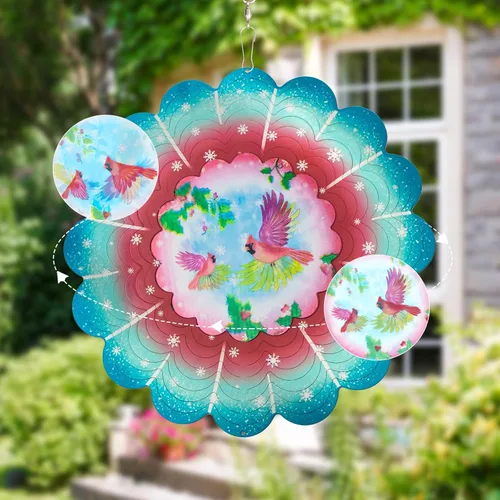 Miniatura 17 de Hilanderos de viento de metal de pavo real - Regalos para mujeres, mamá, abuela, esposa, hilandero de viento colgante para decoraciones