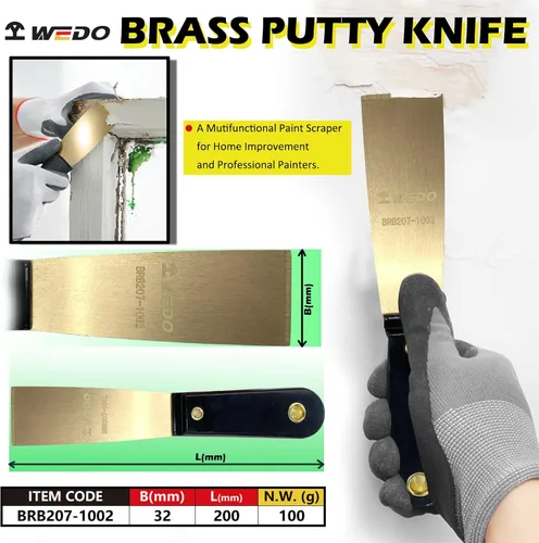 Miniatura 2 de WEDO Cuchillo de masilla de latón de 1-1/4 pulgadas, raspador de pintura, cuchillo de espiga, raspador de papel tapiz, herramienta de pintores