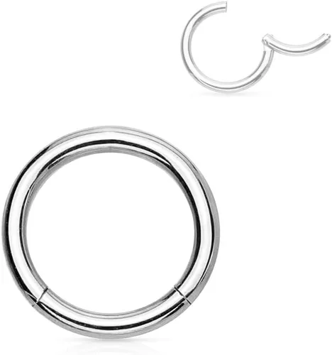 Miniatura 12 de Forbidden Body Jewelry - Piercing para la nariz de acero quirúrgico 316L con bisagra, 14G, 16G, 18G, diámetro de 15/64, 5/16, 25/64, 15/32 pulgadas