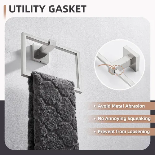Miniatura 4 de Angle Simple SUS 304 - Toallero cuadrado de acero inoxidable para pared de baño, 7.09 pulgadas