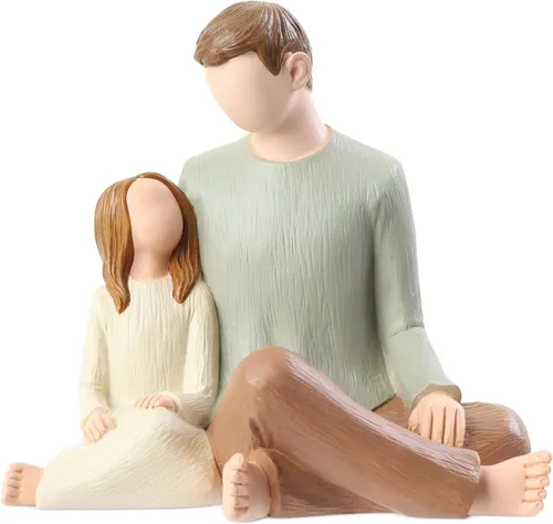 Miniatura 13 de Hensonever Figuras de abuela, figuras esculpidas pintadas a mano para abuela y nieto, regalos de cumpleaños