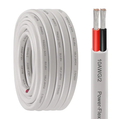 Miniatura 30 de Cable marino dúplex de calibre 10, cable de cobre estañado para barco, 150 pies, 10 AWG, estándar de EE. UU., OFC, alambre de cobre libre de oxígeno