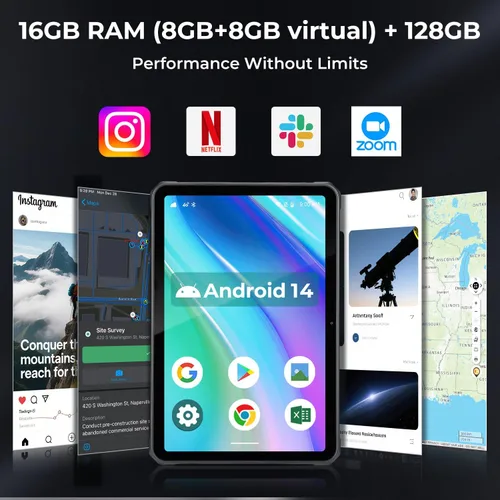 Miniatura 5 de MUNBYN Tablet resistente ILT02 de 11 pulgadas, tableta resistente Android 14, 16GB+128GB con GPS y 2025 Tablet Windows resistente IRT06, 8 pulgadas
