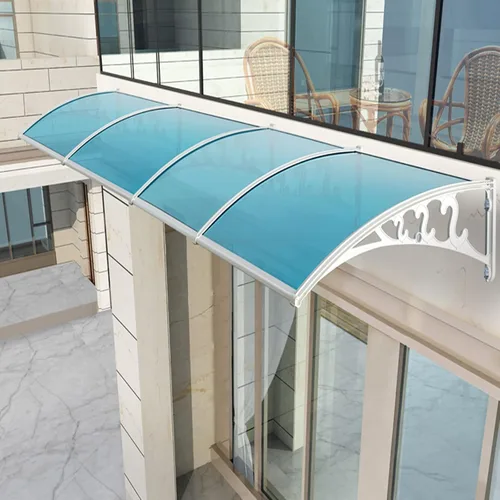 Miniatura 6 de Toldo azul moderno para ventana de patio, protección contra la lluvia y la nieve, refugio silencioso de policarbonato para jardín, porche, puerta