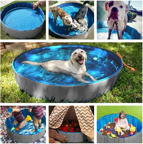Miniatura 7 de Jasonwell Piscina plegable para perros y mascotas, piscina plegable para mascotas, bañera para niños, piscina para cachorros, perros pequeños, Mdf
