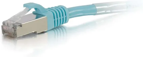Miniatura 2 de C2G 00740 Cable Cat6a - Cable de conexión de red Ethernet blindado sin enganches, aguamarina (1 pie, 1.0 ft)