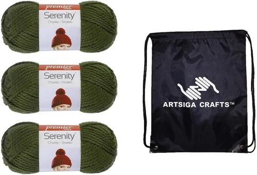 Miniatura 13 de Premier Yarns Serenity Chunky Solid Smoke 700-41 (3 madejas, el mismo lote de tinte) - Hilo acrílico grueso y voluminoso #5 para ganchillo y tejer