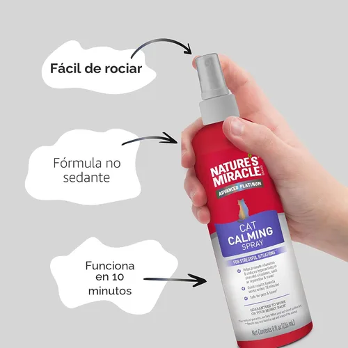 Miniatura 5 de Aerosol calmante para gatos de Nature’s Miracle, 8 onzas, fórmula para reducir el estrés para gatos Multi colorido