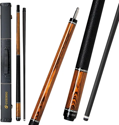 Miniatura 19 de Palo de Billar de Fibra de Carbono 10.5mm/11.8mm/12.5mm, Palo de Piscina de Baja Deflexión con Empuñadura de Madera Rara, Palo de Billar Profesional