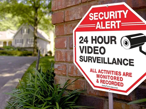 Miniatura 5 de Señales de alerta de seguridad, videovigilancia las 24 horas, todas las actividades monitoreadas, 10 x 10 pulgadas, señal de advertencia reflectante