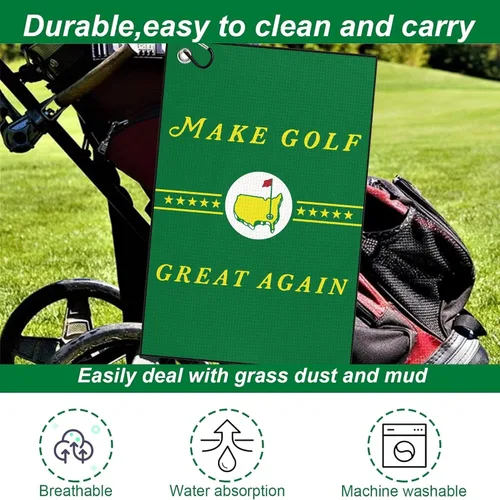 Miniatura 3 de Toalla de golf Happy (verde- The Masters)