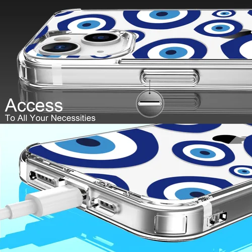 Miniatura 6 de LUHOURI Funda para iPhone 15 con protector de pantalla – Cristal acrílico transparente – Diseños de moda para mujeres y niñas – Funda protectora