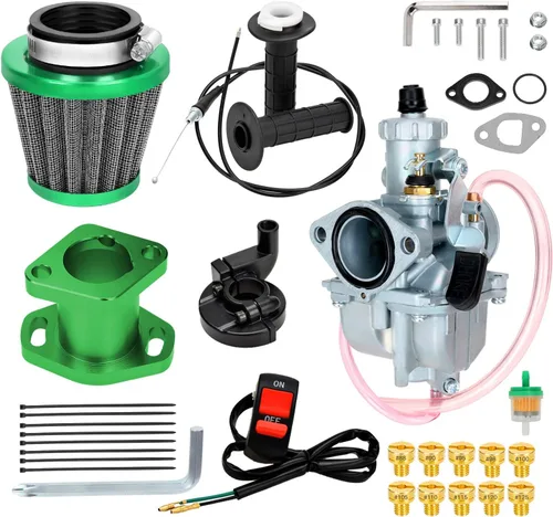 Miniatura 17 de FVRITO - Conjunto de carburador, acelerador y jets principales VM22 de 26 mm, para minimoto y Go Kart, piezas de rendimiento